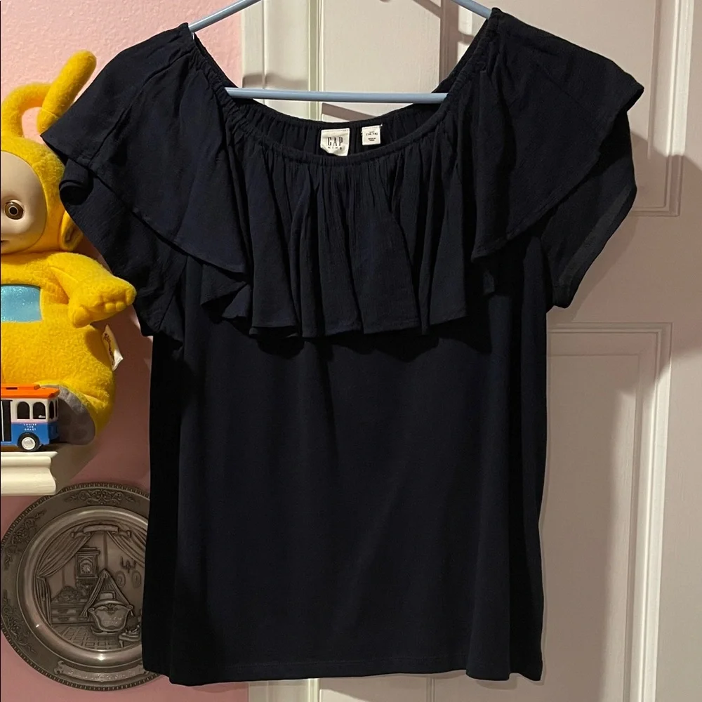 GAP Navy Kids Blouse with Ruffle Detail